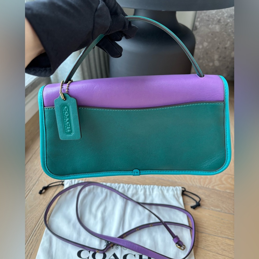 COACH Turnlock Clutch in Colorblock - Picture 12 of 16
